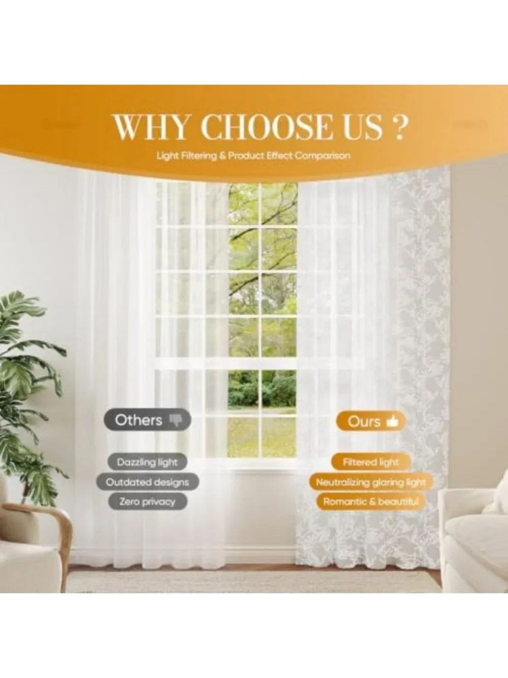 3D Floral Lace Curtains Set - Semi-Sheer Light Filtering Drapes, 96